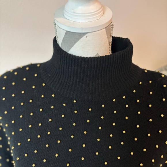 Womens Vintage 80s Gold Beaded Sweater - holiday Glam | Size Medium - Picture 4 of 7